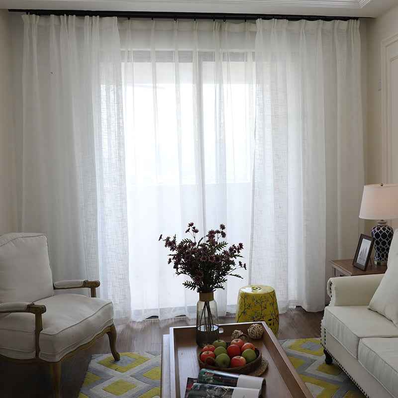 Modern Cotton Linen Sheer Curtain Panel