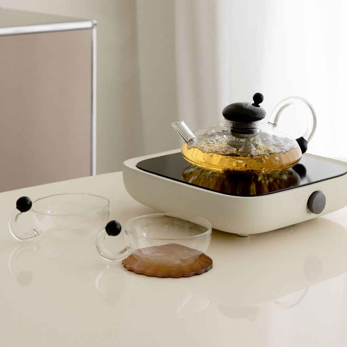 Nordic Bloom Glass Teapot Set