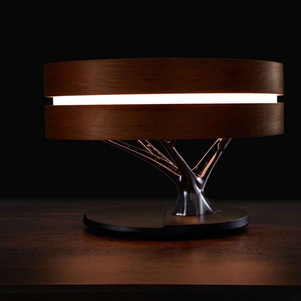 Smart LED Bedside Lamp with Bluetooth Speaker & Wireless Charger