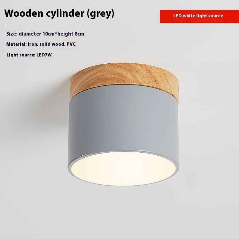 Minimalist Macaron Wooden Ceiling Light